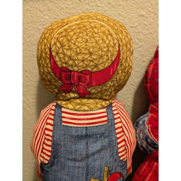 Vintage Cranston Print Works Cut & Sew Cloth Dolls Farmer Boy & Girl Pair 1970s - Picture 5 of 8